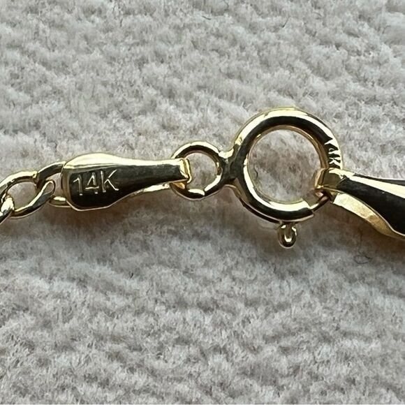 14k solid yellow gold kids bracelet | evil eye ID baby Bracelet | - Picture 3 of 10